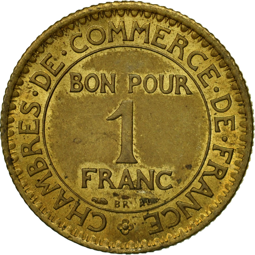 Moneda, Francia, Chambre de commerce, Franc, 1923, Paris, BC+, Aluminio -