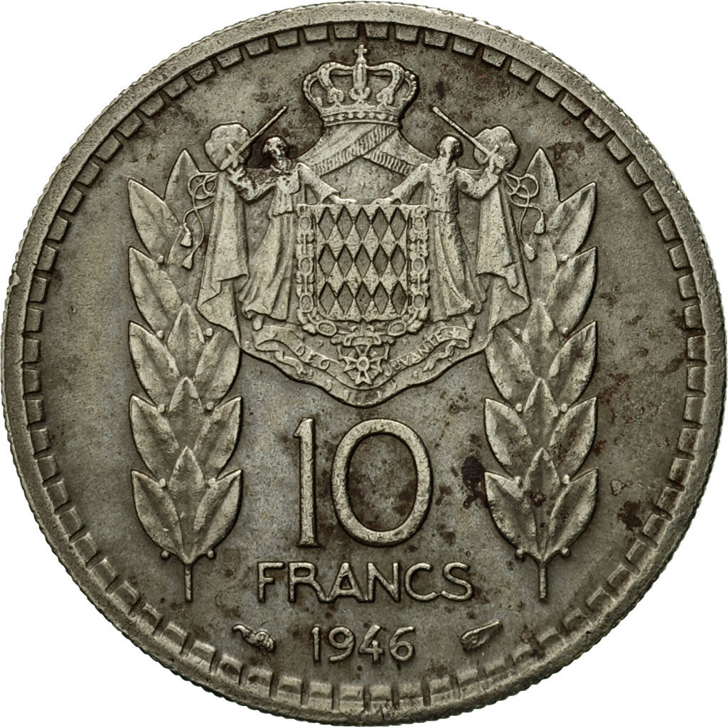 Moneta, Monaco, Louis II, 10 Francs, 1946, Poissy, MB+, Rame-nichel, KM:123