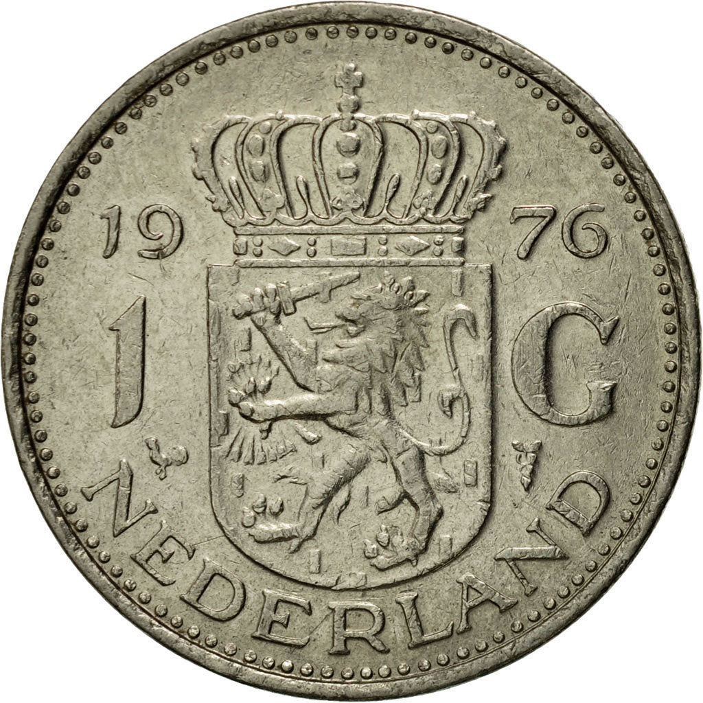 Munten, Nederland, Juliana, Gulden, 1976, ZF, Nickel, KM:184a