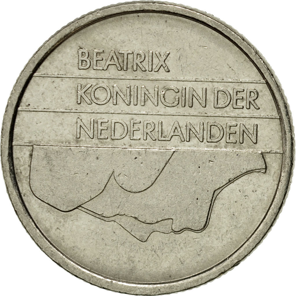 Coin, Netherlands, Beatrix, 25 Cents, 1993, EF(40-45), Nickel, KM:204