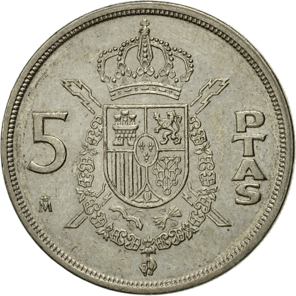 Moneta, Hiszpania, Juan Carlos I, 5 Pesetas, 1984, EF(40-45), Miedź-Nikiel