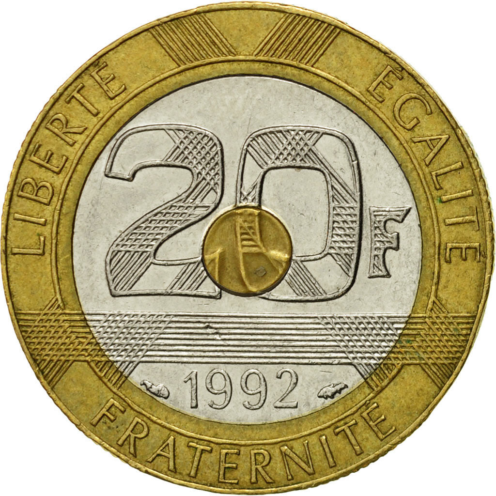 Coin, France, Mont Saint Michel, 20 Francs, 1992, Paris, EF(40-45)