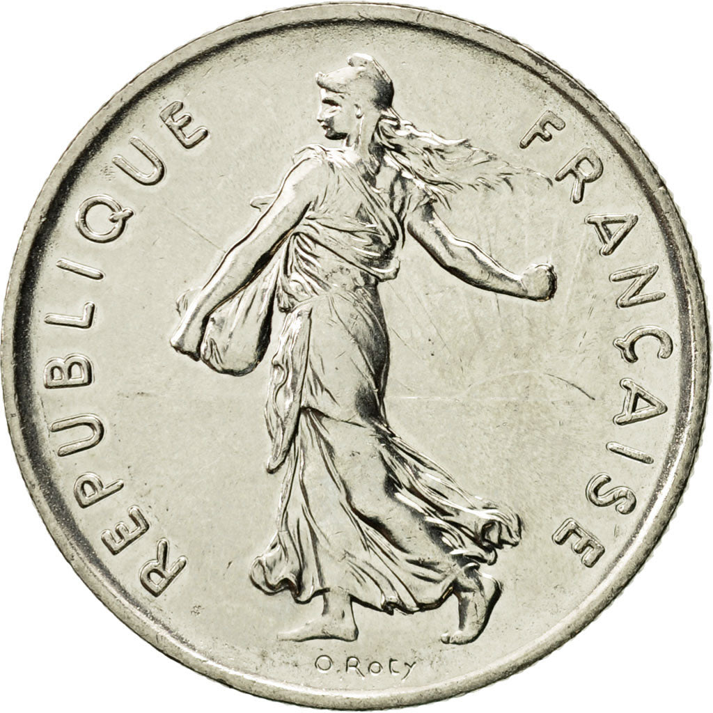 Moneda, Francia, Semeuse, 5 Francs, 1995, Paris, MBC+, Níquel recubierto de