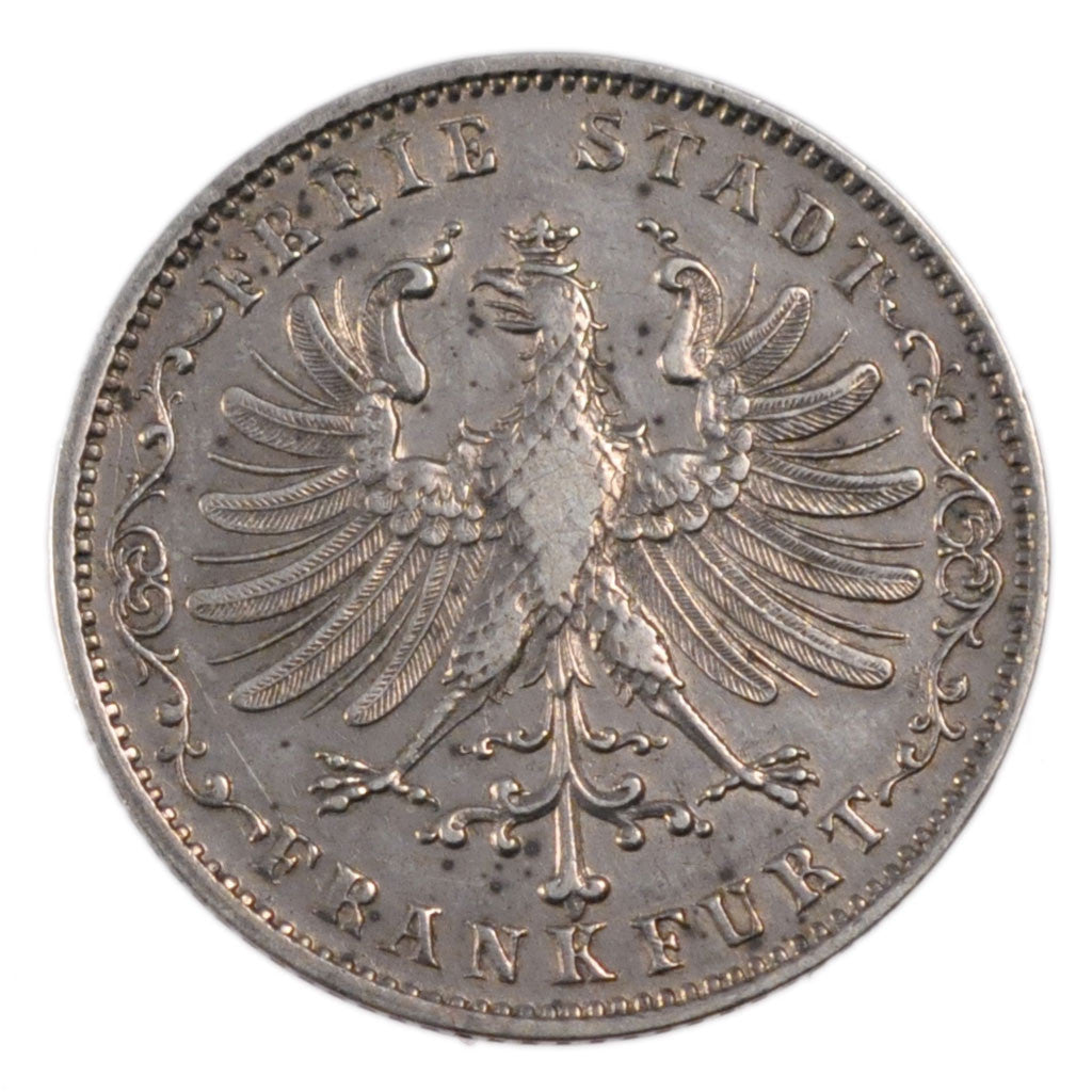 Coin, German States, FRANKFURT AM MAIN, 1/2 Gulden, 1849, EF(40-45), Silver