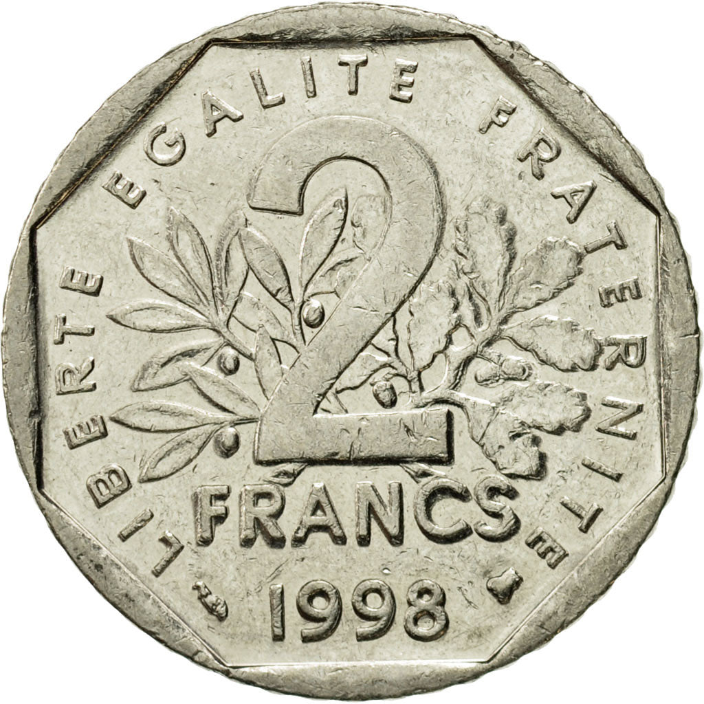 Moneta, Francia, Semeuse, 2 Francs, 1998, Paris, BB, Nichel, KM:942.2