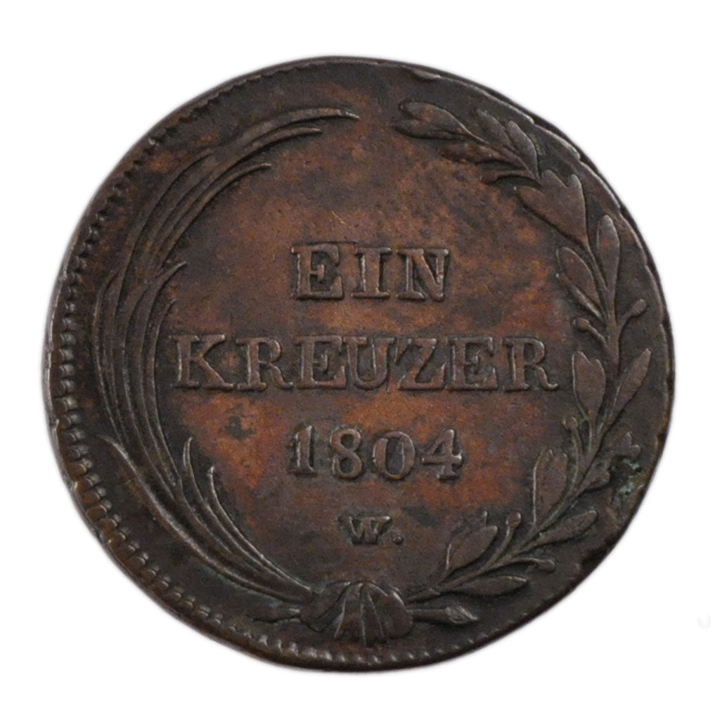 German States, 1 Kreuzer, 1804, KM #35, VF(30-35), Copper, 5.60