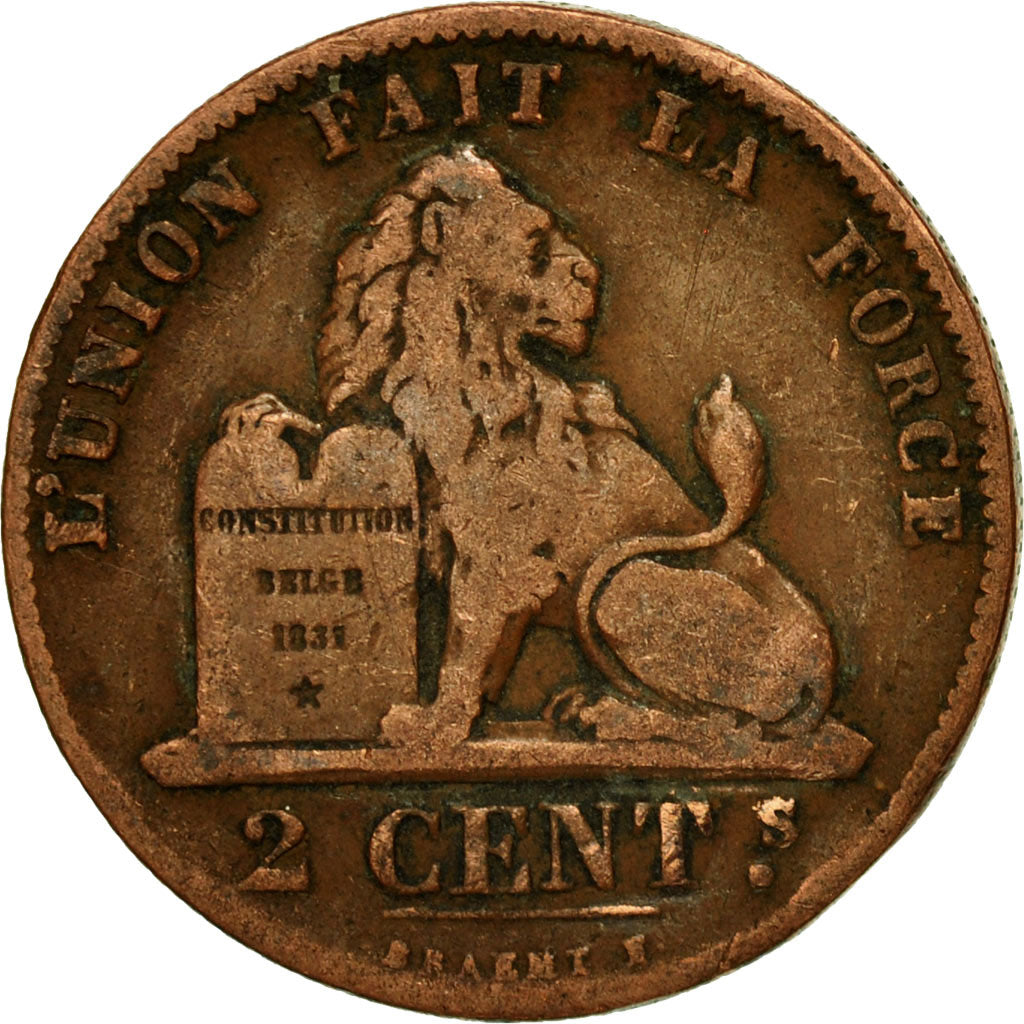 Coin, Belgium, Leopold II, 2 Centimes, 1875, VF(20-25), Copper, KM:35.1