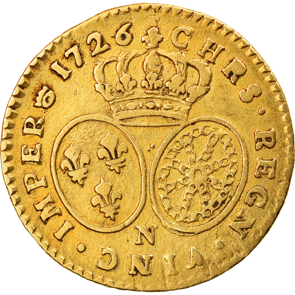 Coin, France, 1/2 Louis d'or aux lunettes, 1/2 Louis d'or, 1726, Montpellier