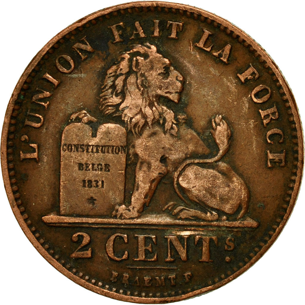 Münze, Belgien, Leopold II, 2 Centimes, 1902, SS, Kupfer, KM:35.1