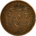 Moneta, Belgio, 2 Centimes, 1905, MB+, Rame, KM:36