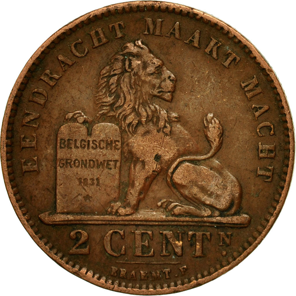 Münze, Belgien, 2 Centimes, 1905, S+, Kupfer, KM:36