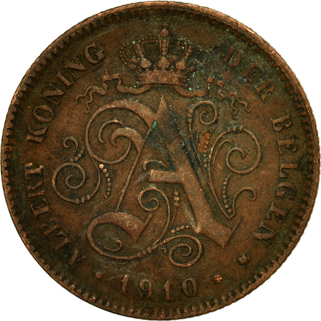 Coin, Belgium, Albert I, 2 Centimes, 1910, VF(20-25), Copper, KM:65