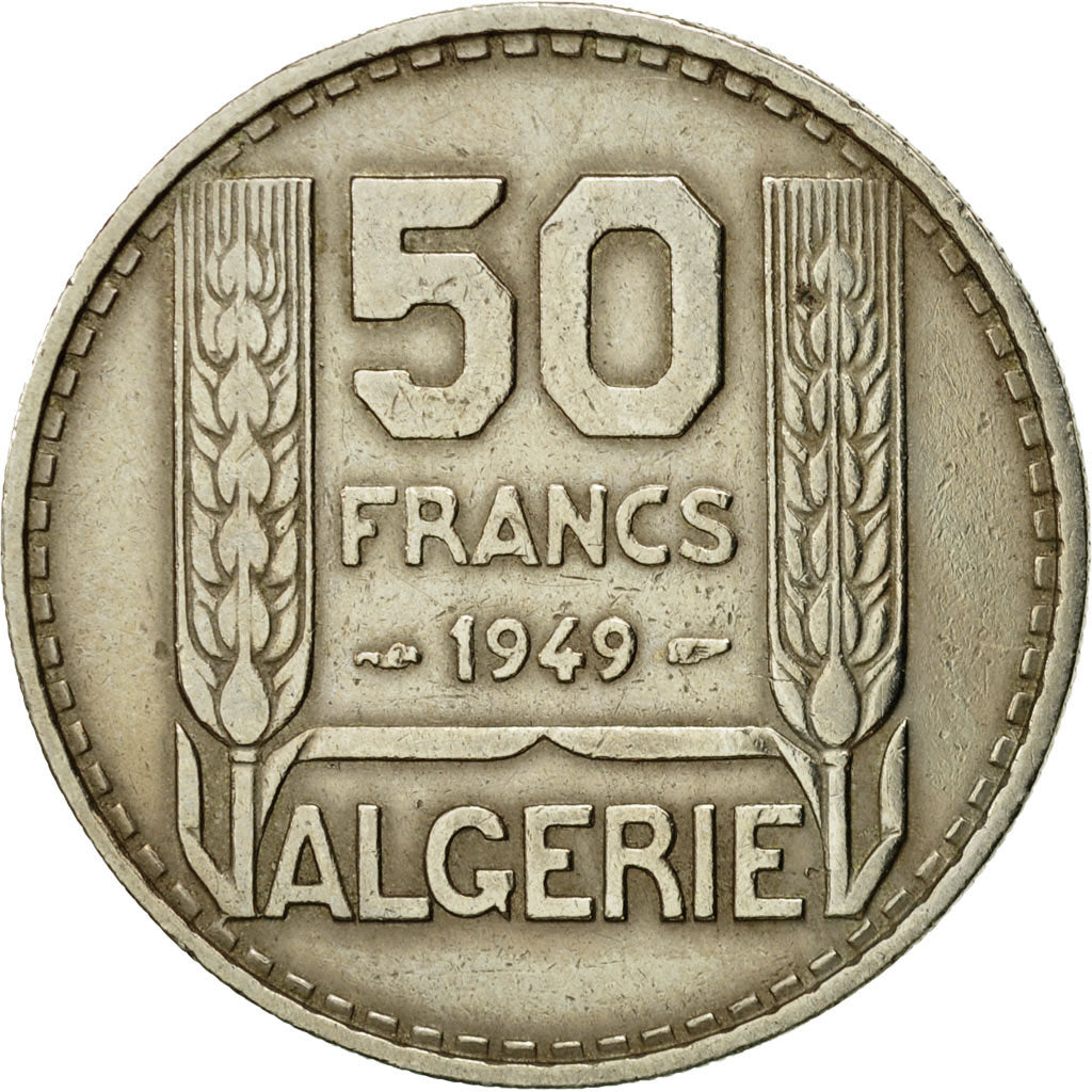 Coin, Algeria, 50 Francs, 1949, Paris, EF(40-45), Copper-nickel, KM:92