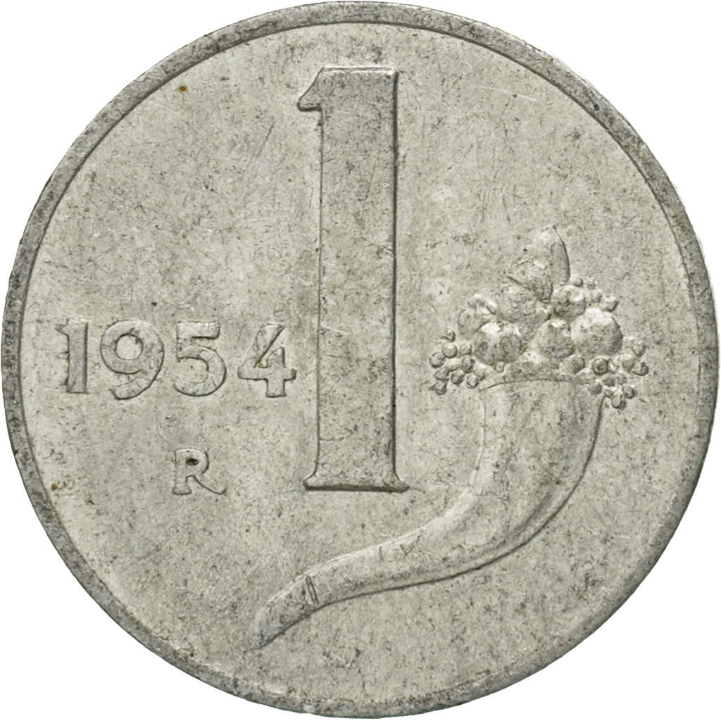 Coin, Italy, Lira, 1954, Rome, EF(40-45), Aluminum, KM:91