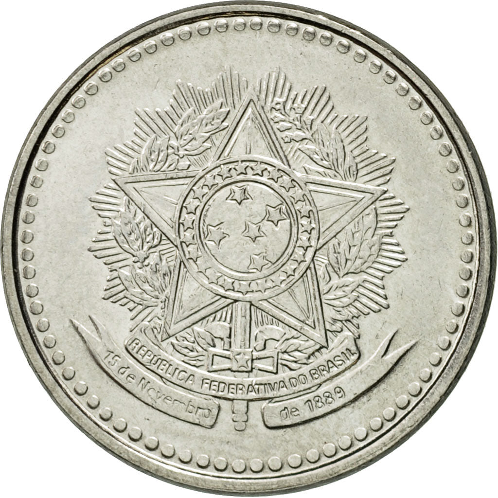 Coin, Brazil, 50 Centavos, 1988, EF(40-45), Stainless Steel, KM:604