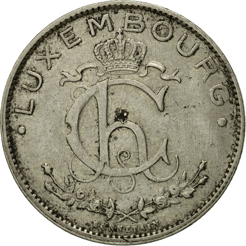 Coin, Luxembourg, Charlotte, Franc, 1924, VF(30-35), Nickel, KM:35