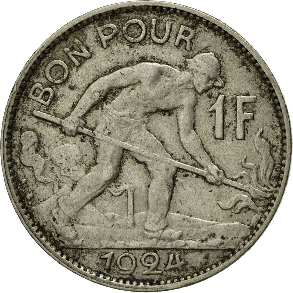 Coin, Luxembourg, Charlotte, Franc, 1924, VF(30-35), Nickel, KM:35