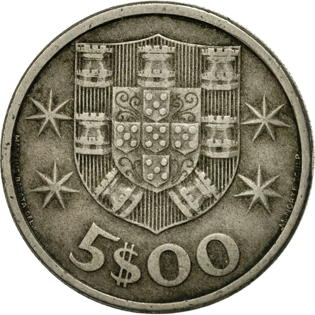 Münze, Portugal, 5 Escudos, 1964, S+, Copper-nickel, KM:591