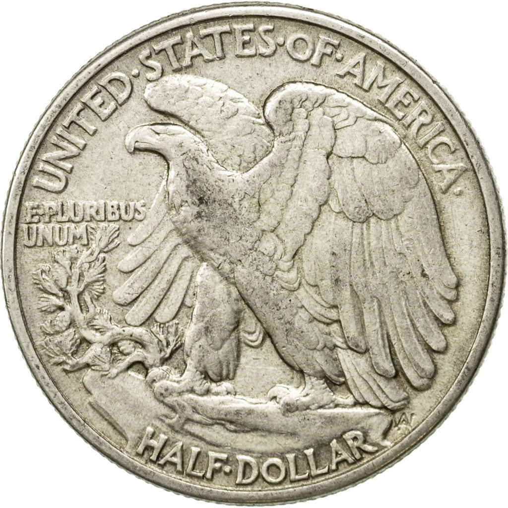 Coin, United States, Walking Liberty Half Dollar, Half Dollar, 1943, U.S. Mint