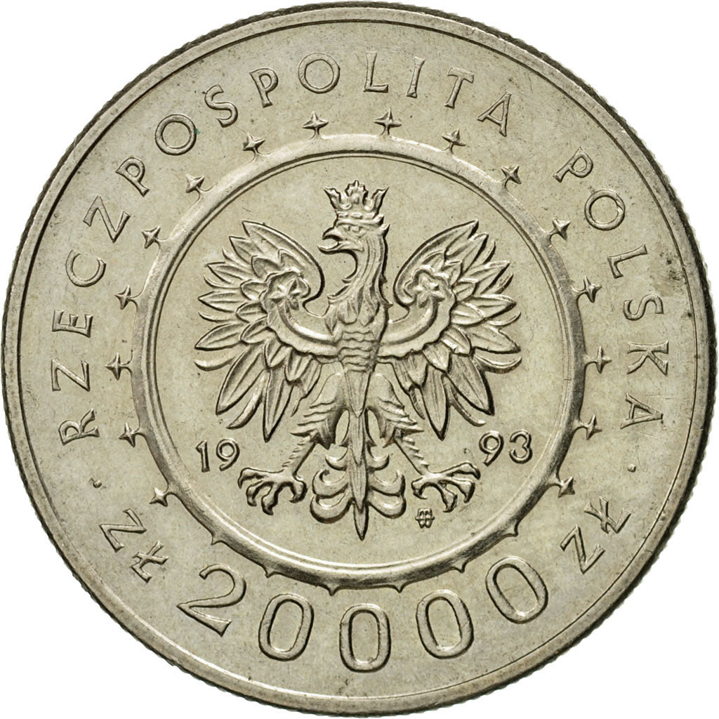 Monnaie, Pologne, 20000 Zlotych, 1993, Warsaw, TTB, Copper-nickel, KM:244