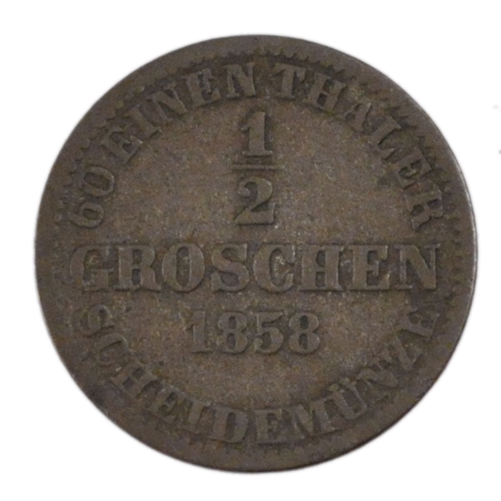 GERMAN STATES, 1/2 Groschen, 1858, KM #235, VF(30-35), Silver, 1.00