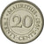 Coin, Mauritius, 20 Cents, 1987, AU(50-53), Nickel plated steel, KM:53