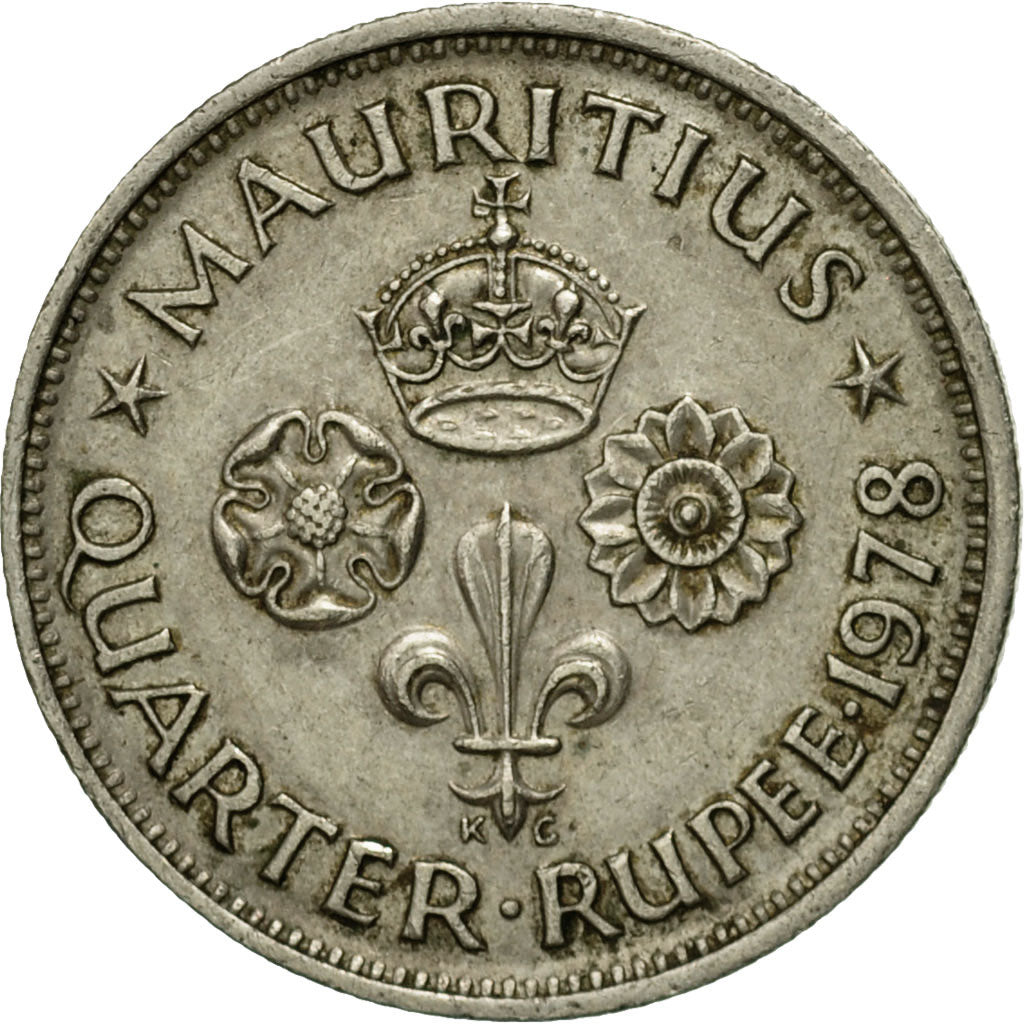 Moneta, Mauritius, Elizabeth II, 1/4 Rupee, 1978, BB, Rame-nichel, KM:36
