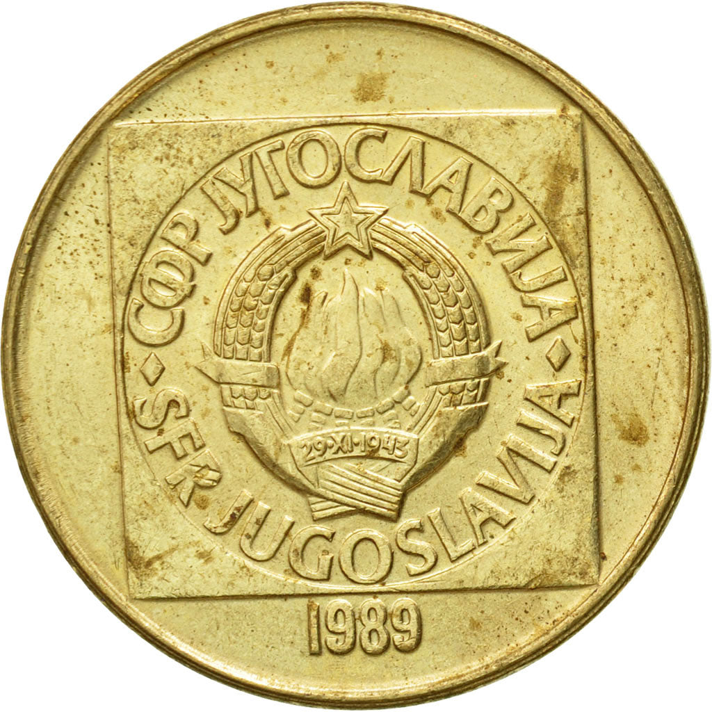 Munten, Joegoslaviëe, 100 Dinara, 1989, FR+, Tin, KM:134