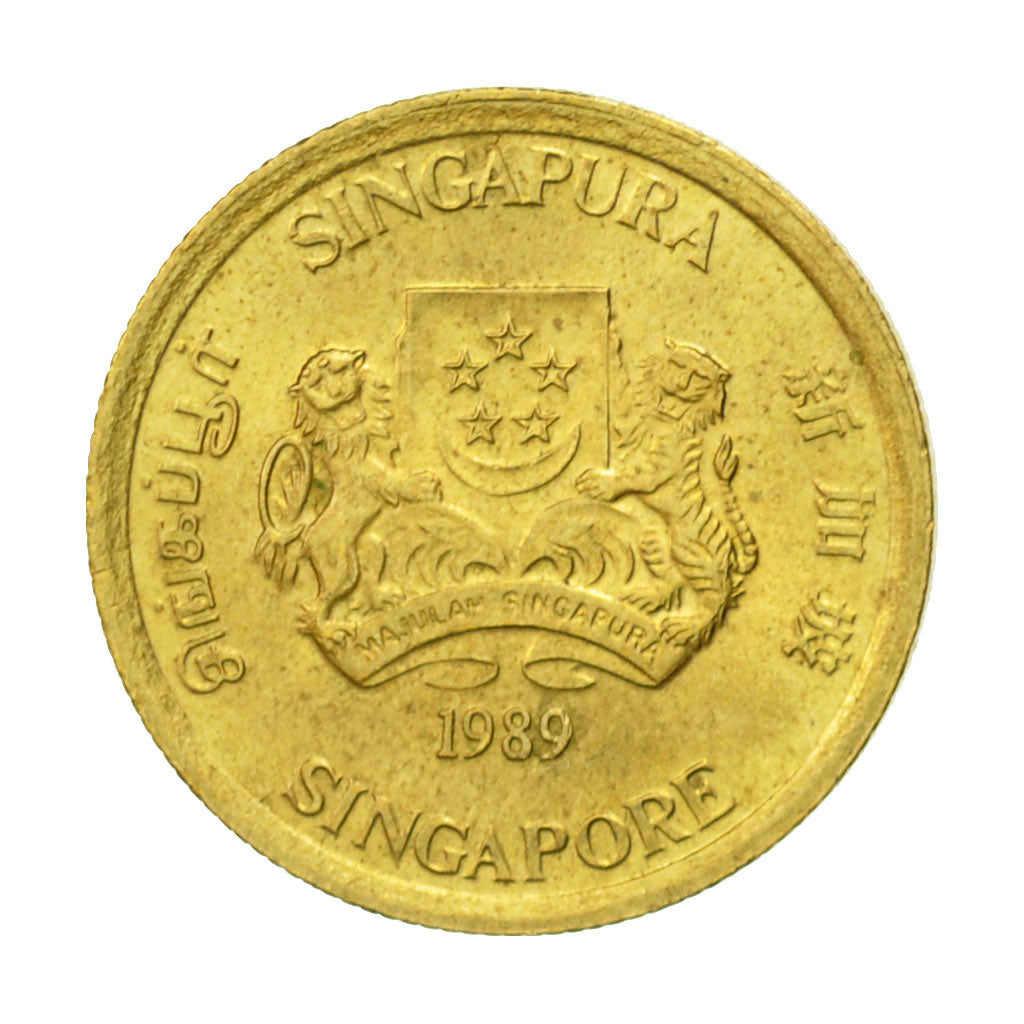 Monnaie, Singapour, 5 Cents, 1989, British Royal Mint, TTB+, Aluminum-Bronze