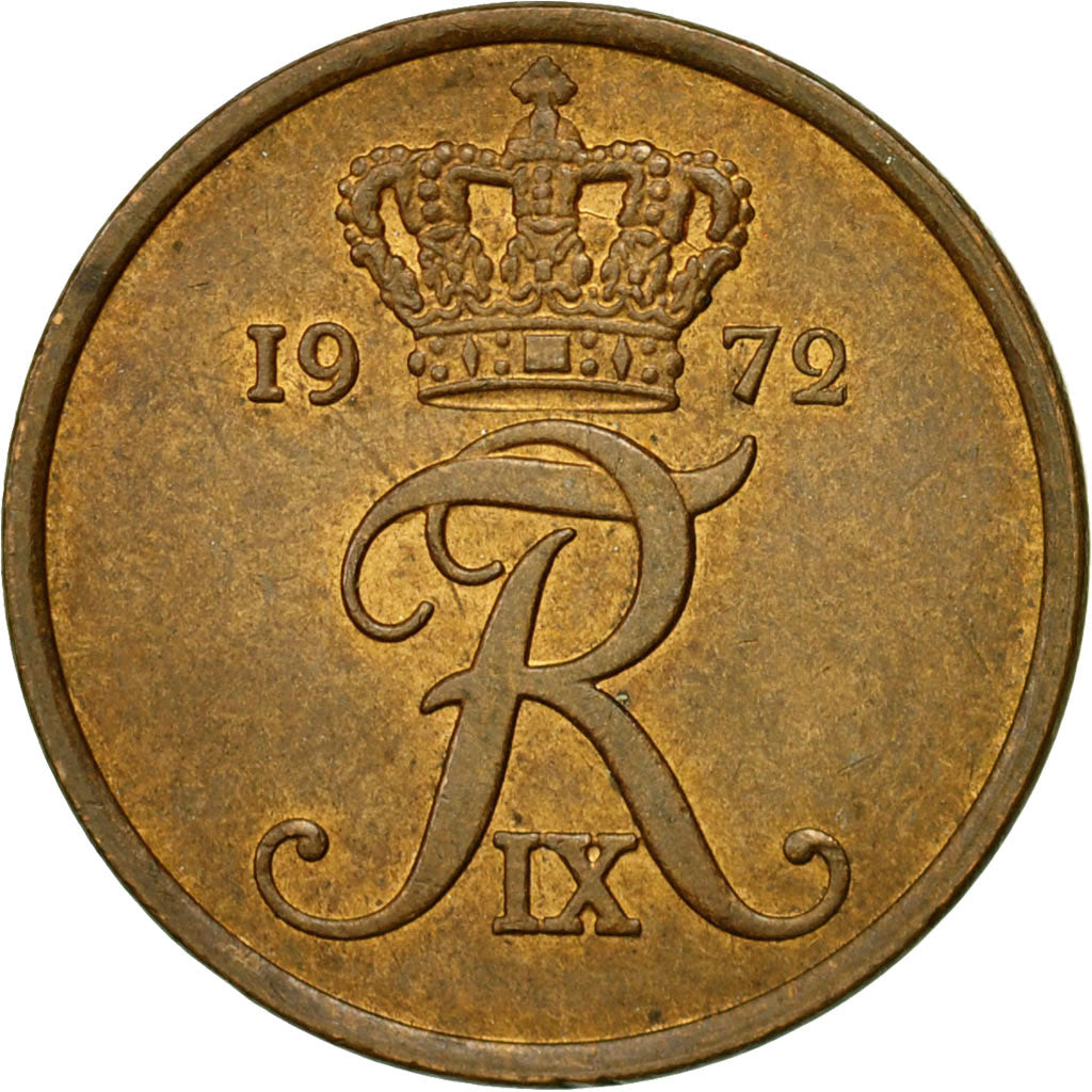 Coin, Denmark, Frederik IX, 5 Öre, 1972, Copenhagen, EF(40-45), Bronze