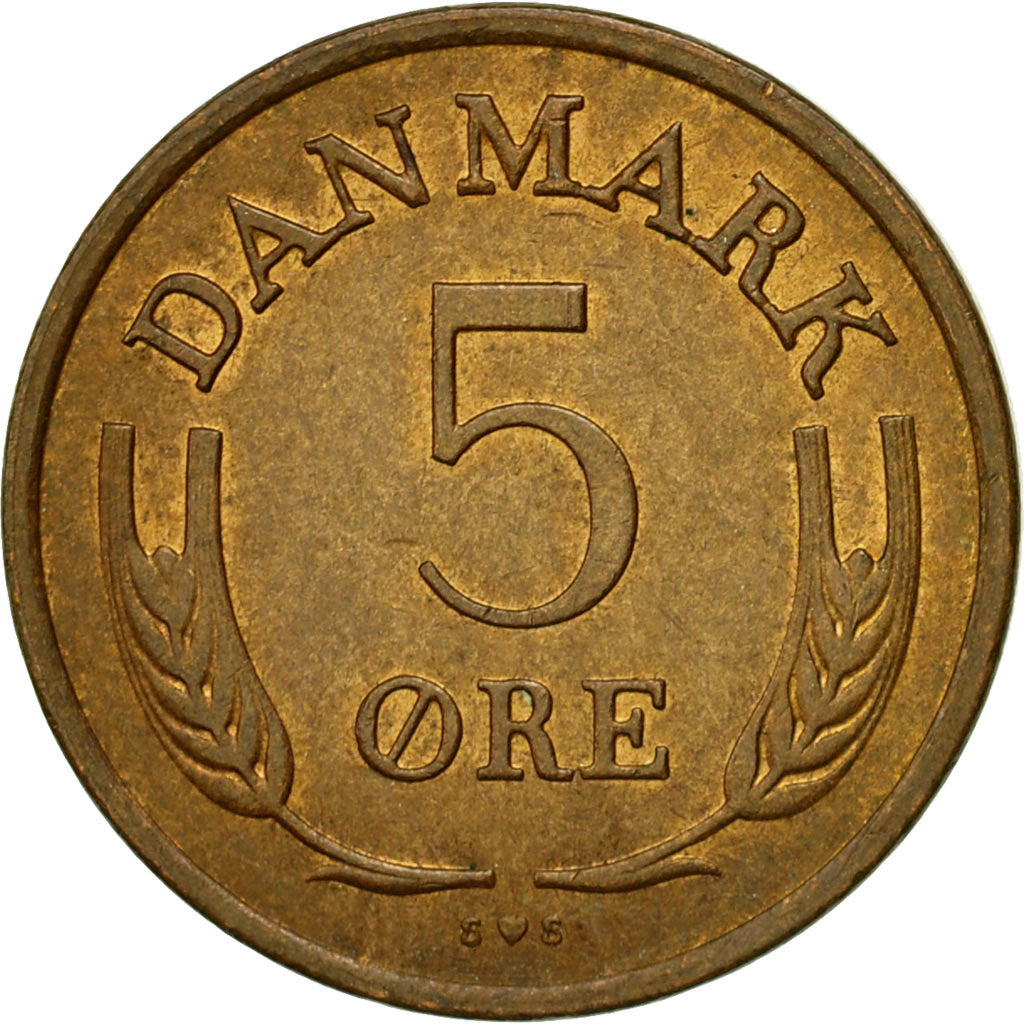 Coin, Denmark, Frederik IX, 5 Öre, 1972, Copenhagen, EF(40-45), Bronze