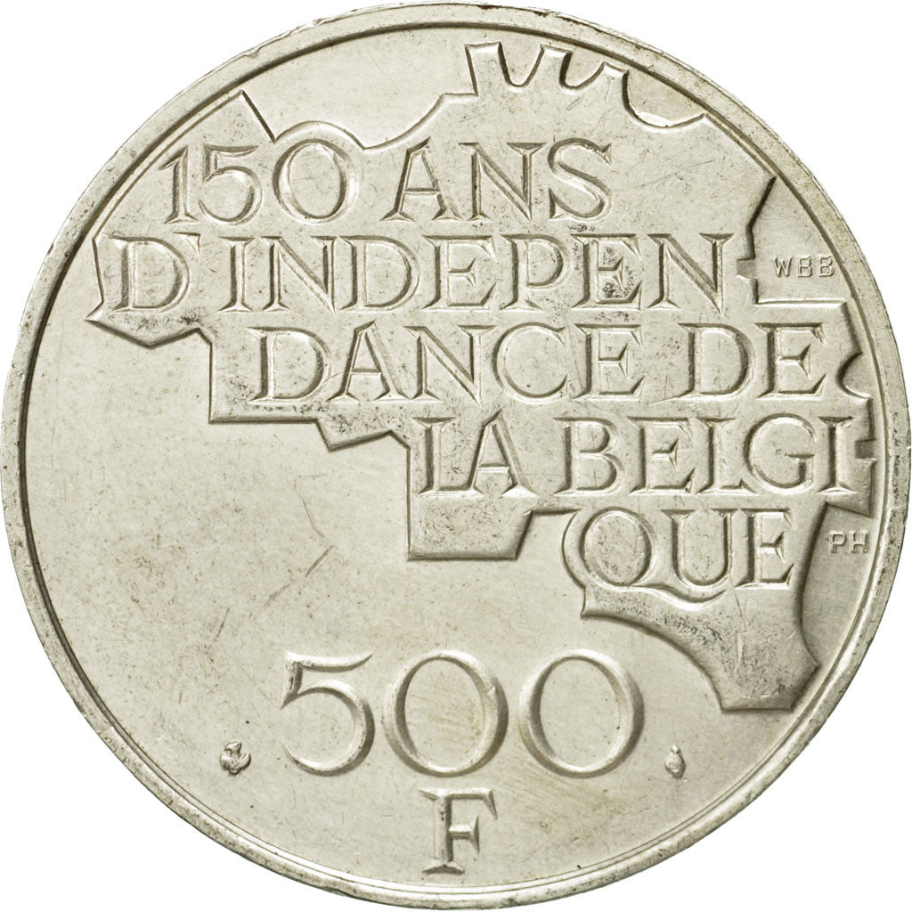 Coin, Belgium, 500 Francs, 500 Frank, 1980, Brussels, EF(40-45), Silver Clad