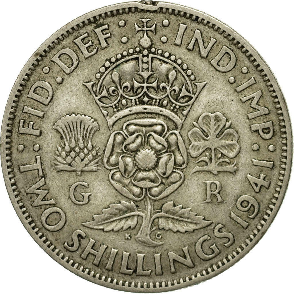 Coin, Great Britain, George VI, Florin, Two Shillings, 1941, EF(40-45), Silver