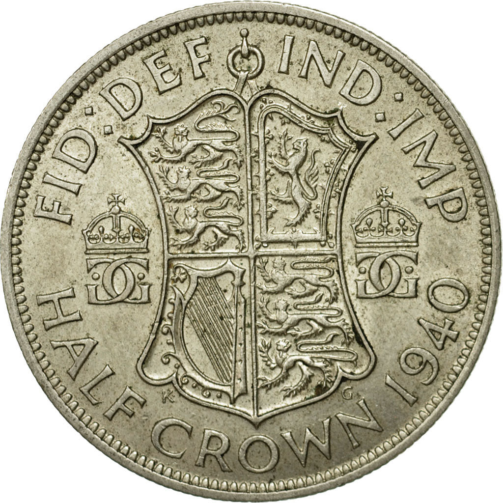 Coin, Great Britain, George VI, 1/2 Crown, 1940, EF(40-45), Silver, KM:856