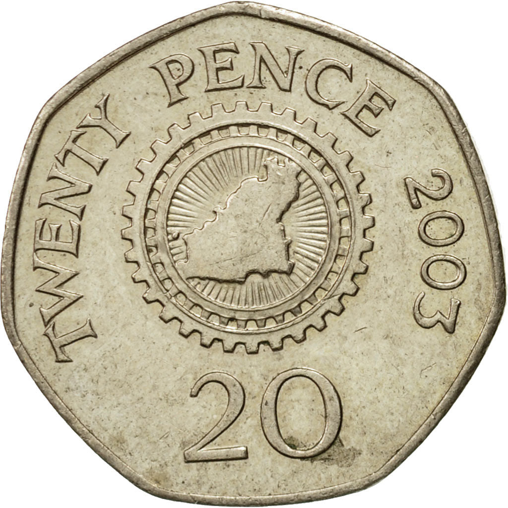 Coin, Guernsey, Elizabeth II, 20 Pence, 2003, Heaton, EF(40-45), Copper-nickel
