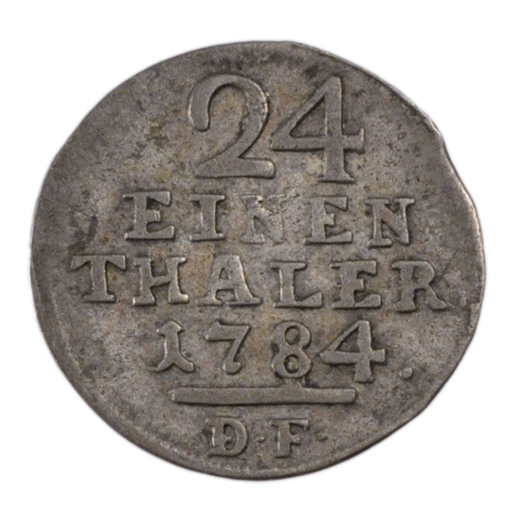 GERMAN STATES, 1/24 Thaler, Groschen, 1784, KM #525, EF(40-45), Billon, 2.00