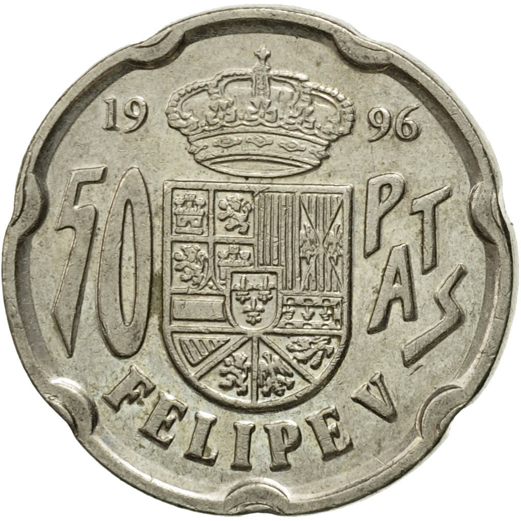 Moneda, España, Juan Carlos I, 50 Pesetas, 1996, Madrid, MBC, Cobre - níquel
