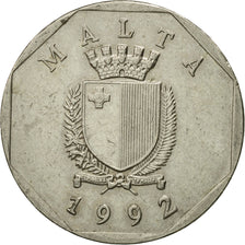 Coin, Malta, 50 Cents, 1992, British Royal Mint, EF(40-45), Copper-nickel, KM:98