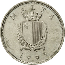 Monnaie, Malte, 25 Cents, 1993, Franklin Mint, TTB, Copper-nickel, KM:97