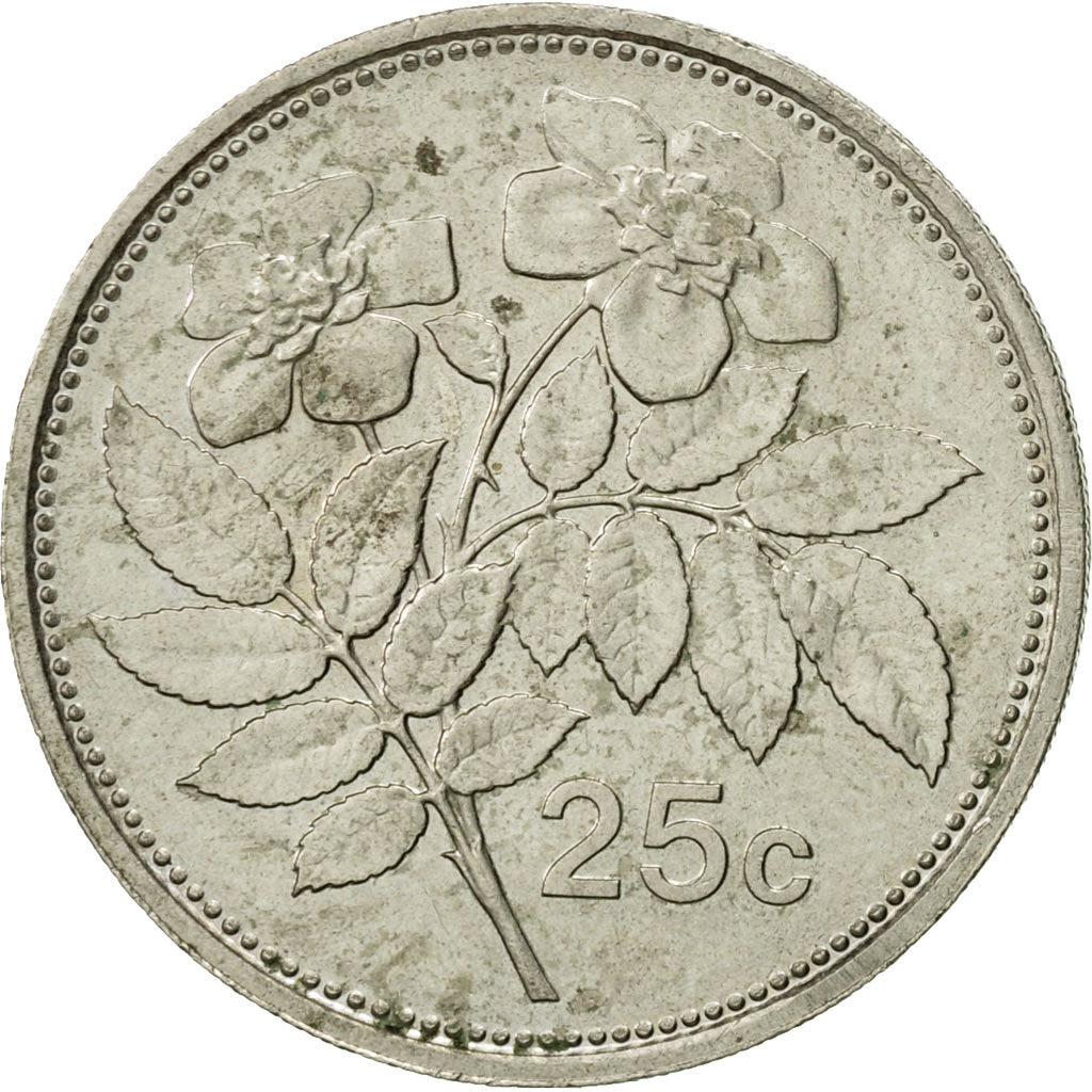 Monnaie, Malte, 25 Cents, 1993, Franklin Mint, TTB, Copper-nickel, KM:97