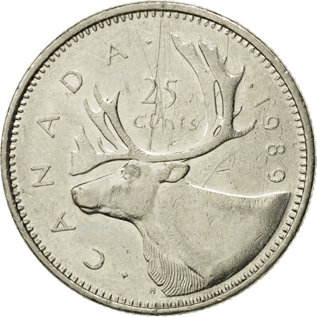 Coin, Canada, Elizabeth II, 25 Cents, 1989, Royal Canadian Mint, Ottawa