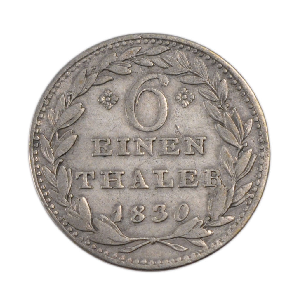 Monnaie, Etats allemands, HESSE-CASSEL, Wilhelm II, 1/6 Thaler, 1830, TTB