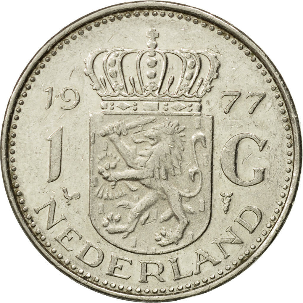 Moneda, Países Bajos, Juliana, Gulden, 1977, BC+, Níquel, KM:184a