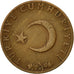 Coin, Turkey, 10 Kurus, 1966, EF(40-45), Bronze, KM:891.1