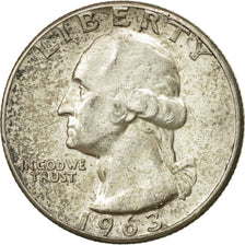 Coin, United States, Washington Quarter, Quarter, 1963, U.S. Mint, Philadelphia