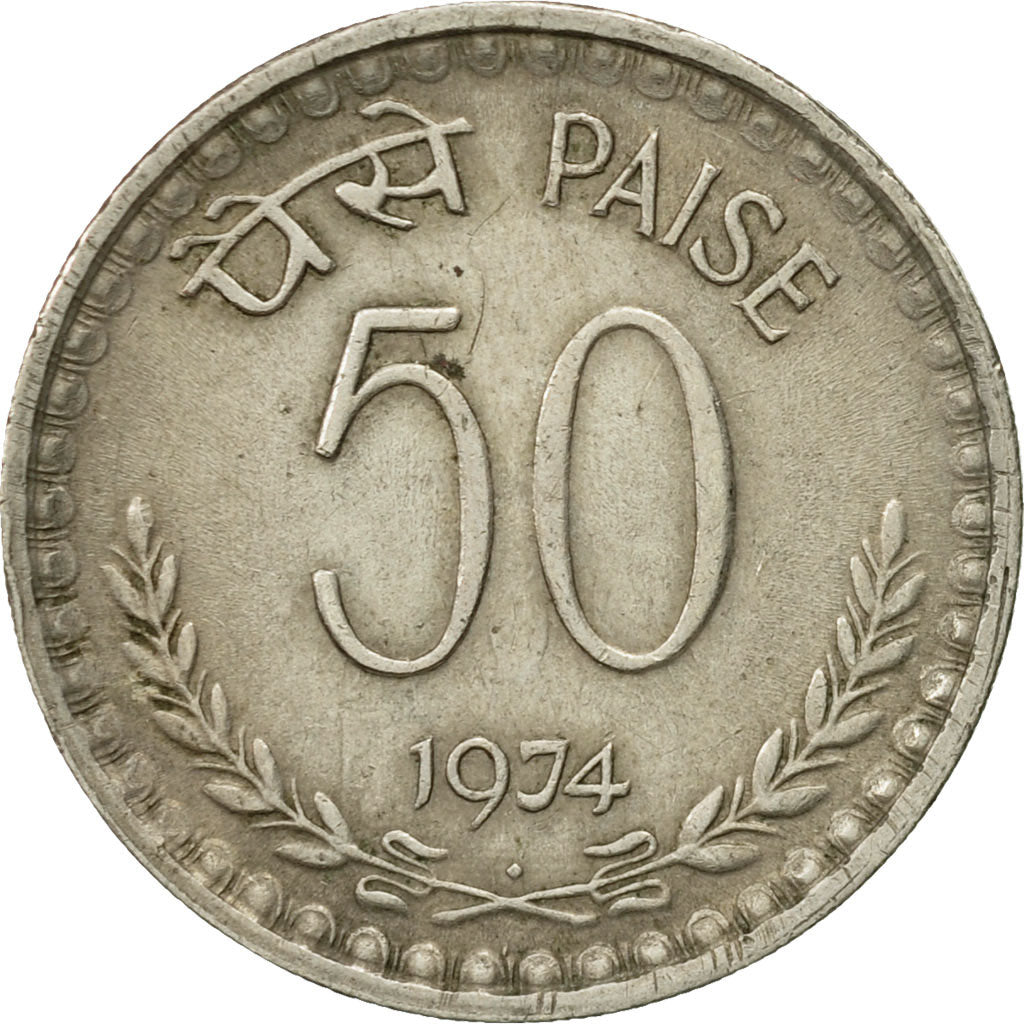 Monnaie, INDIA-REPUBLIC, 50 Paise, 1974, TTB, Copper-nickel, KM:63
