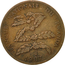 Munten, Rwanda, 5 Francs, 1987, British Royal Mint, FR+, Bronze, KM:13