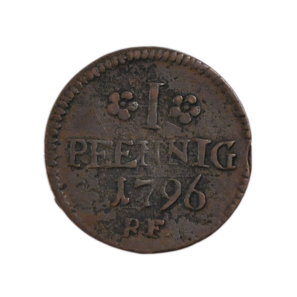 Coin, German States, HESSE-DARMSTADT, Ludwig X, Pfennig, 1796, VF(30-35)