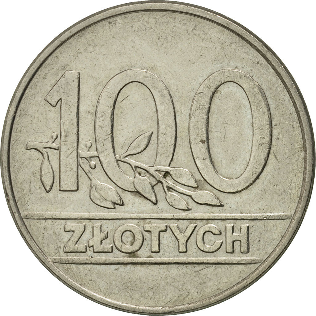 Coin, Poland, 100 Zlotych, 1990, Warsaw, EF(40-45), Copper-nickel, KM:214