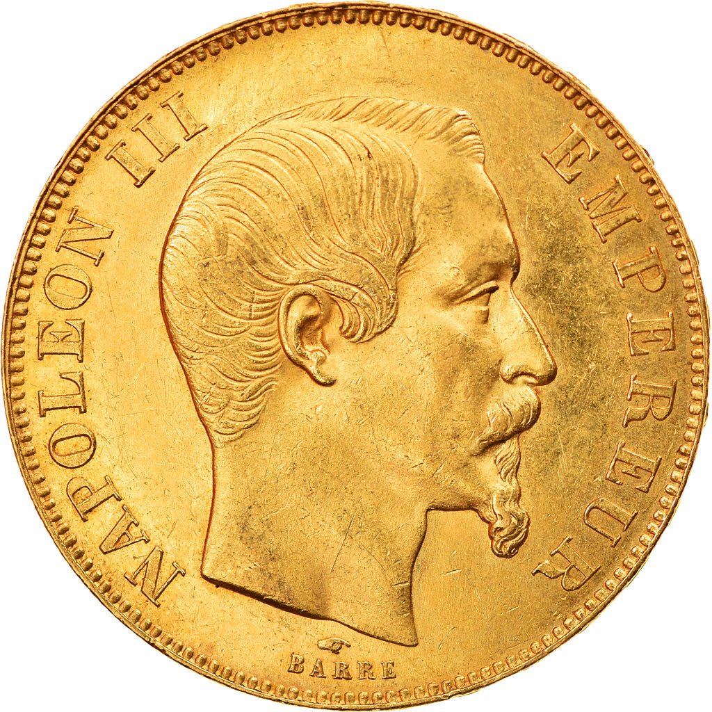 Moneda, Francia, Napoleon III, Napoléon III, 50 Francs, 1857, Paris, MBC+, Oro